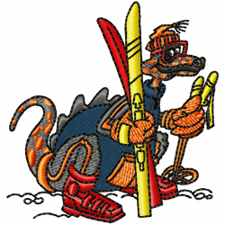 Ski Embroidery Design 10